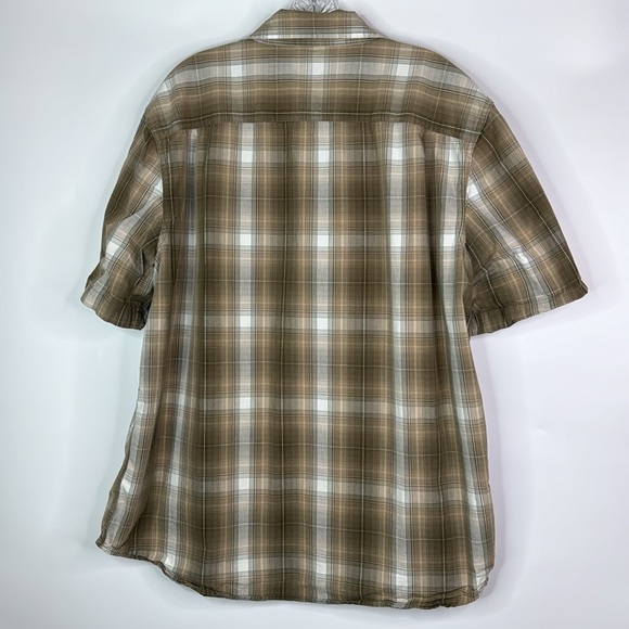 Carhartt Relaxed Fit Brown Plaid Short Sleeve Button Down Shirt XL - Picture 4 of 8